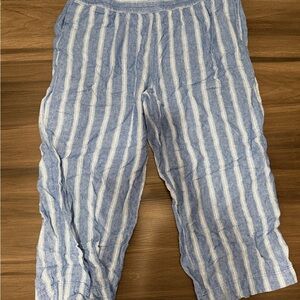 Old Navy Blue and White Striped Wide Leg Pants